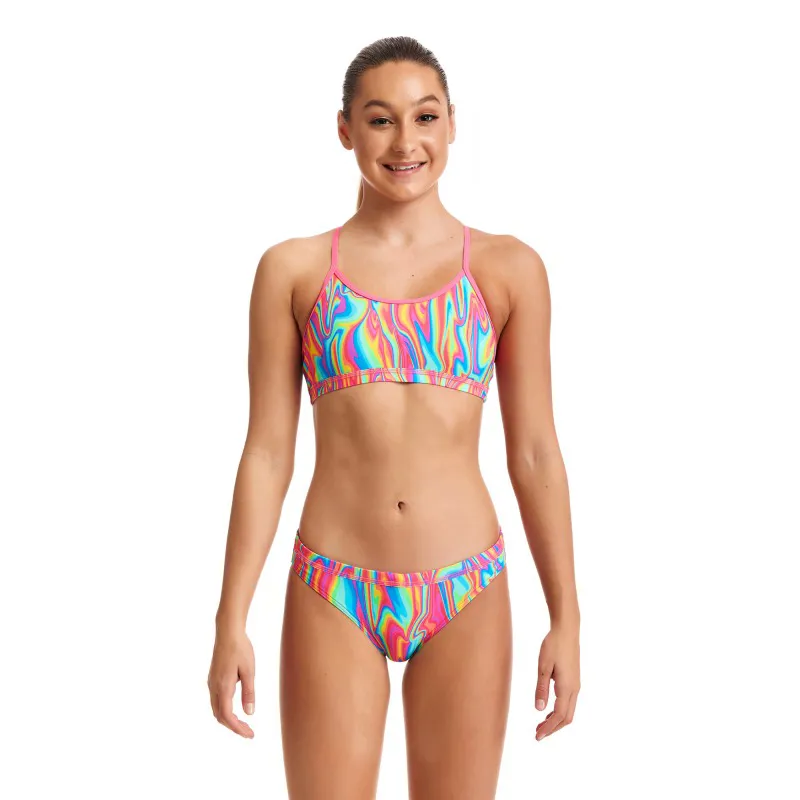 Funkita Girls Racerback Two Piece Swimsuit Moon Shine